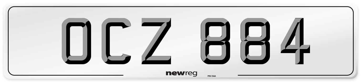 OCZ 884 Number Plate from New Reg